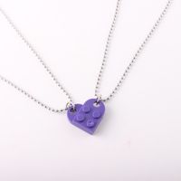 Simple Style Heart Shape Alloy Couple Pendant Necklace sku image 22
