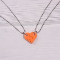 Simple Style Heart Shape Alloy Couple Pendant Necklace sku image 28