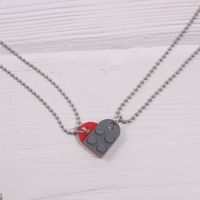 Simple Style Heart Shape Alloy Couple Pendant Necklace sku image 35