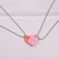 Simple Style Heart Shape Alloy Couple Pendant Necklace sku image 29
