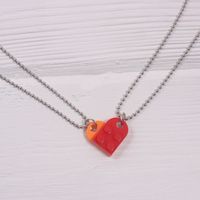 Simple Style Heart Shape Alloy Couple Pendant Necklace sku image 32