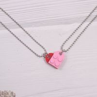 Simple Style Heart Shape Alloy Couple Pendant Necklace sku image 33