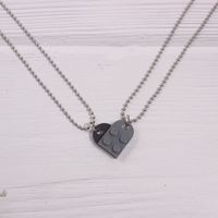 Simple Style Heart Shape Alloy Couple Pendant Necklace sku image 34