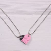 Simple Style Heart Shape Alloy Couple Pendant Necklace sku image 37