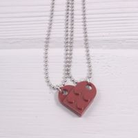 Simple Style Heart Shape Alloy Couple Pendant Necklace sku image 41