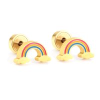 Cute Rainbow Fruit Shell Stainless Steel Ear Studs 1 Pair sku image 11