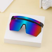 Punk Color Block Pc Special-shaped Mirror Frameless Women's Sunglasses main image 4