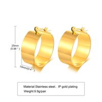 1 Pair Simple Style Solid Color Polishing Plating 201 Stainless Steel 18K Gold Plated Earrings sku image 1