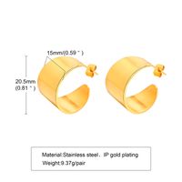 1 Pair Simple Style Solid Color Polishing Plating 201 Stainless Steel 18K Gold Plated Earrings sku image 2