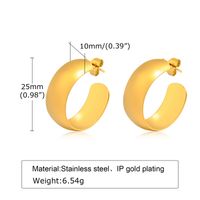 1 Pair Simple Style Solid Color Polishing Plating 201 Stainless Steel 18K Gold Plated Earrings sku image 3
