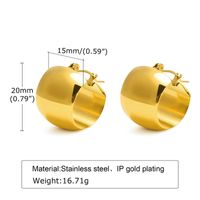1 Pair Simple Style Solid Color Polishing Plating 201 Stainless Steel 18K Gold Plated Earrings sku image 4