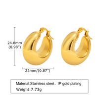 1 Pair Simple Style Solid Color Polishing Plating 201 Stainless Steel 18K Gold Plated Earrings sku image 5
