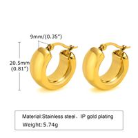 1 Pair Simple Style Solid Color Polishing Plating 201 Stainless Steel 18K Gold Plated Earrings sku image 7