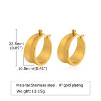 1 Pair Simple Style Solid Color Polishing Plating 201 Stainless Steel 18K Gold Plated Earrings main image 2