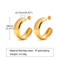 1 Pair Simple Style Solid Color Polishing Plating 201 Stainless Steel 18K Gold Plated Earrings sku image 9
