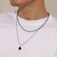 Hip-hop Circle Alloy Chain Inlay Crystal Men's Necklace main image 1