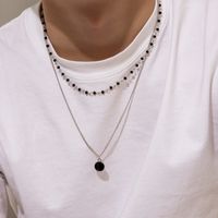 Hip-hop Circle Alloy Chain Inlay Crystal Men's Necklace main image 5