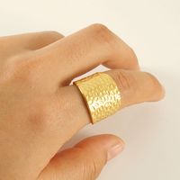 Stainless Steel Classical Cool Style Solid Color Titanium Steel Wide Band Ring Open Ring main image 5