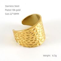 Stainless Steel Classical Cool Style Solid Color Titanium Steel Wide Band Ring Open Ring sku image 1