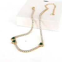 Elegant Simple Style Heart Shape Copper Gold Plated Zircon Necklace In Bulk main image 4