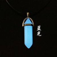 Fashion Hexagon Prism Alloy Noctilucent Stone Plating Women's Pendant Necklace 1 Piece sku image 8