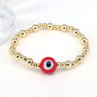 Classical Retro Simple Style Round Devil's Eye Gold Plated Glass Wholesale Bracelets sku image 3