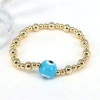 Classical Retro Simple Style Round Devil's Eye Gold Plated Glass Wholesale Bracelets main image 3