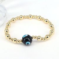 Classical Retro Simple Style Round Devil's Eye Gold Plated Glass Wholesale Bracelets main image 9