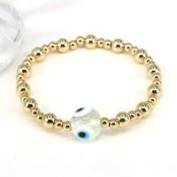 Classical Retro Simple Style Round Devil's Eye Gold Plated Glass Wholesale Bracelets main image 10