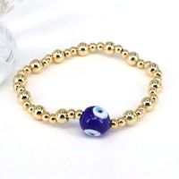 Classical Retro Simple Style Round Devil's Eye Gold Plated Glass Wholesale Bracelets main image 4