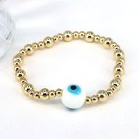 Classical Retro Simple Style Round Devil's Eye Gold Plated Glass Wholesale Bracelets main image 5
