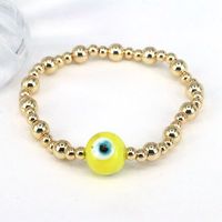 Classical Retro Simple Style Round Devil's Eye Gold Plated Glass Wholesale Bracelets main image 8