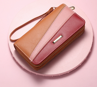 Women's Color Block Pu Leather Zipper Wallets sku image 6