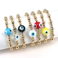 Classical Retro Simple Style Round Devil's Eye Gold Plated Glass Wholesale Bracelets main image 1