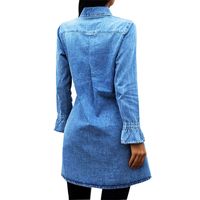 Women's A-line Skirt Casual Turndown Long Sleeve Solid Color Knee-length Daily main image 3