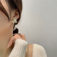 Wholesale Jewelry 1 Pair Elegant Flower Alloy Artificial Pearls Earrings main image 5