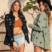 Women's Casual Star Single Breasted Coat Casual Jacket main image 5