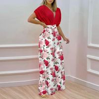 Women's Elegant Flower Polyester Printing Pants Sets main image 6