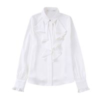 Women's Blouse Long Sleeve Blouses Layered Elegant Solid Color main image 3