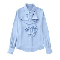 Women's Blouse Long Sleeve Blouses Layered Elegant Solid Color main image 2