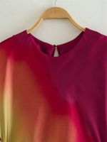Streetwear Tie Dye Round Neck Sleeveless Polyester Satin Midi Dress A-line Skirt main image 5