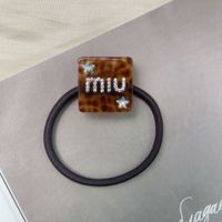 Lady Letter Square Heart Shape Acetic Acid Sheets Inlay Rhinestones Hair Tie sku image 2