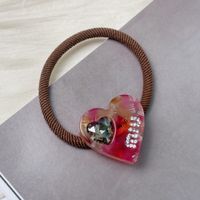 Lady Letter Square Heart Shape Acetic Acid Sheets Inlay Rhinestones Hair Tie sku image 9