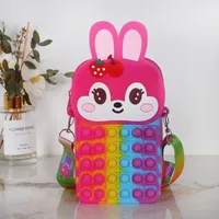 Girl's Rabbit Silica Gel Zipper Kids Wallets sku image 1