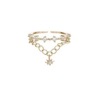 Simple Style Star Copper Inlay Zircon Charm Ring sku image 2