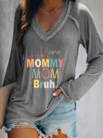 Women's T-shirt Hoodie Long Sleeve Hoodies & Sweatshirts Casual Mama Letter main image 4