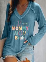 Women's T-shirt Hoodie Long Sleeve Hoodies & Sweatshirts Casual Mama Letter main image 3