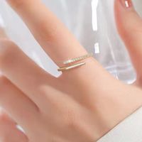 Wholesale Simple Style Geometric Stainless Steel Zircon Open Ring main image 3