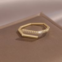 Wholesale Simple Style Geometric Stainless Steel Zircon Open Ring main image 2
