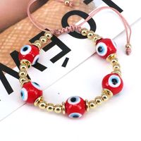 Classical Ethnic Style Simple Style Round Devil's Eye Glass Copper Wholesale Bracelets main image 3